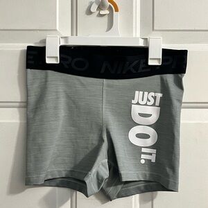 Nike Pro Light Gray Performance Shorts